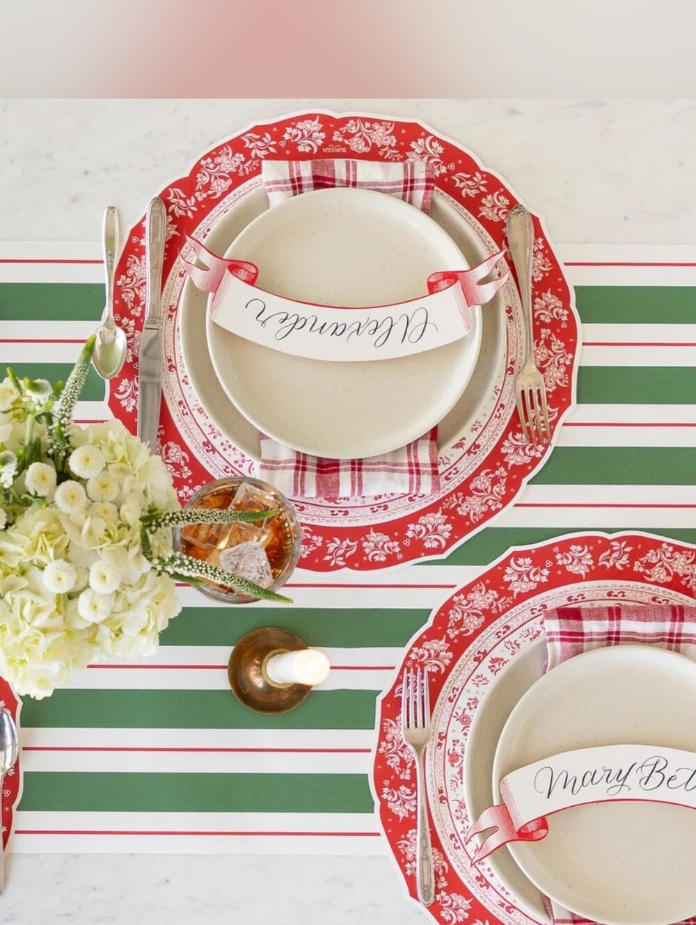 "Red Regal" Burleigh Die-cut Paper Placemats Hester & Cook